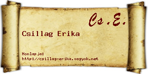 Csillag Erika névjegykártya